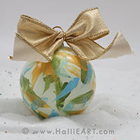 blind dachshund paints ornaments